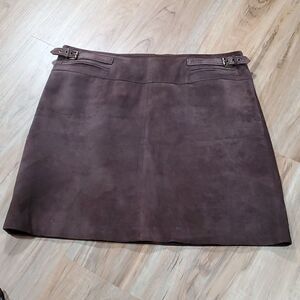 🔹️Vintage Clothes by Revue Brown Leather Mini Skirt w/Pockets